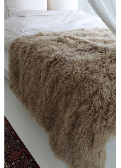 Lammfelldecke | Tibet | 60x120 cm Taupe