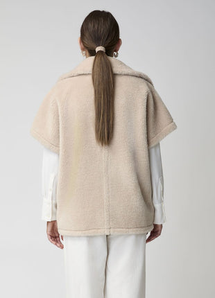Antonella Poncho | Lammwolle Beige