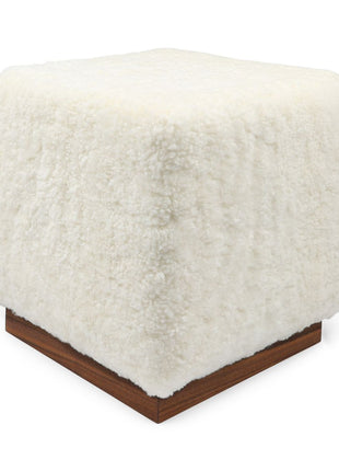 Lammfellhocker Benjamin | Kurzhaar | 46x46x47 cm Weiß