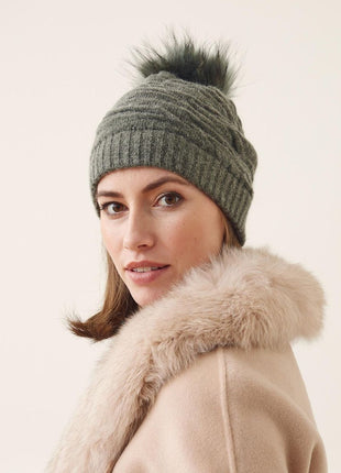 Sidse Mütze | Wolle, Waschbär Schwarz/Schwarz