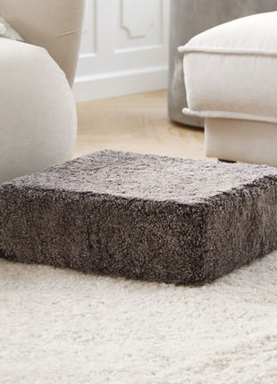 Lammfellhocker | Kurzhaar | Neuseeland | 40x40x35 cm Anthrazit