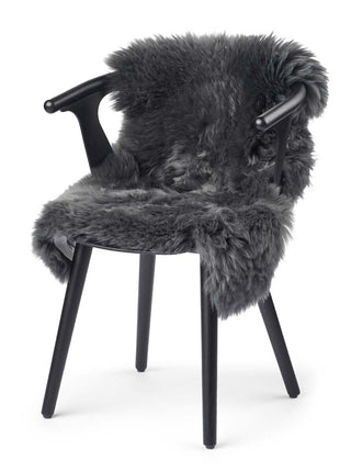 Merino Premium Lammfell | Langhaar | Neuseeland | 90x60 cm Stahl