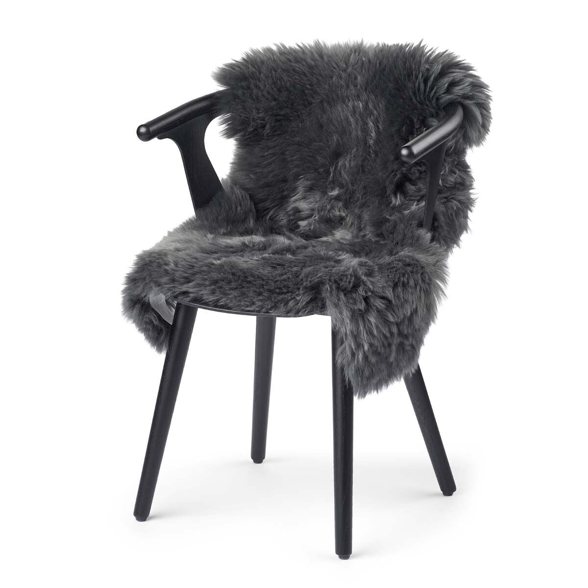 Merino Premium Lammfell | Langhaar | Neuseeland | 90x60 cm Stahl