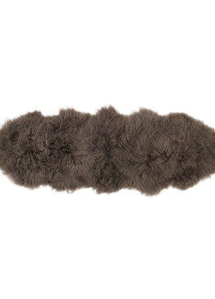 Doppeltes Lammfell | Tibet | 150x55 cm Taupe
