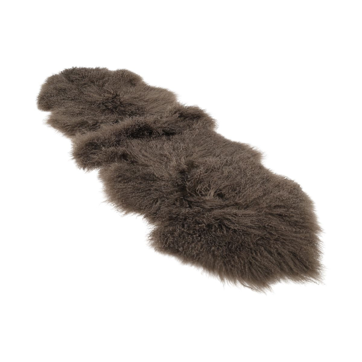 Doppeltes Lammfell | Tibet | 150x55 cm Taupe