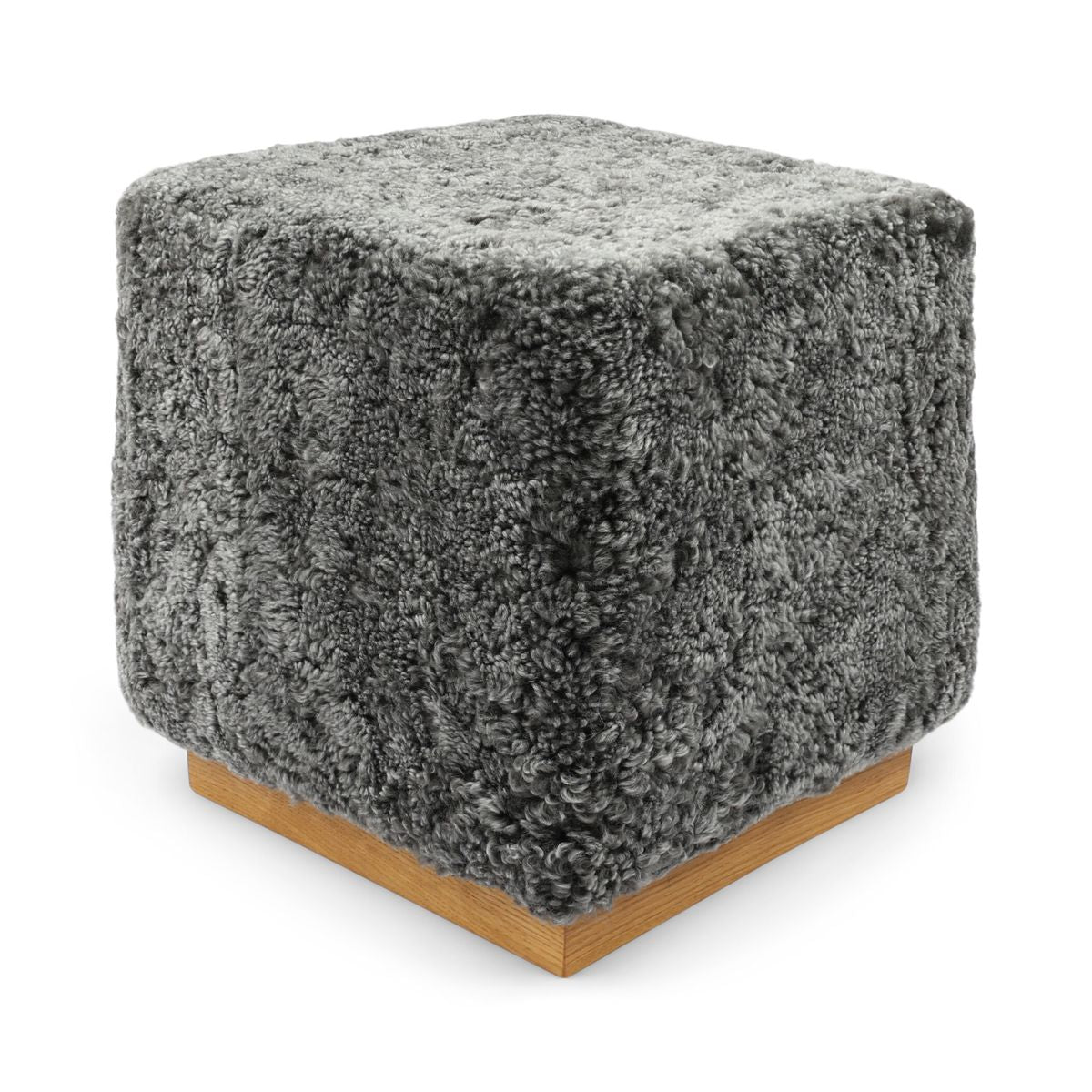 Lammfellhocker Benjamin | Kurzhaar | 46x46x47 cm Grafit