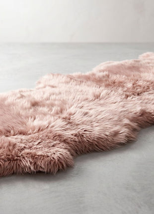 Merino Doppeltes Lammfell | Langhaar | Neuseeland | 170x60 cm Rosa