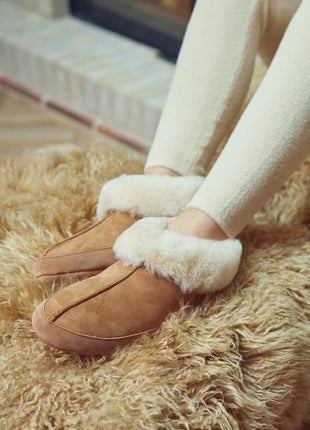 Soft Sole Slipper | Lammwolle, Wildleder Schwarz