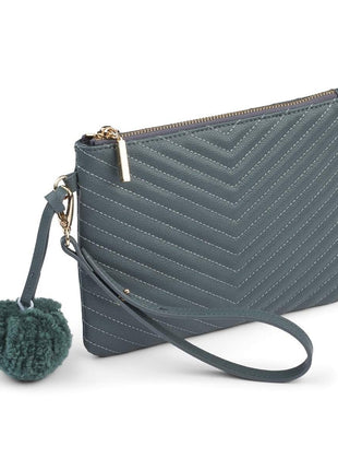 Helene Clutch | Lammleder Blau/Grau