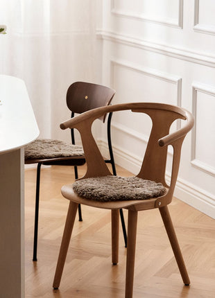 Lammfell Stuhlkissen Premium | Kurzhaar | Neuseeland | D38 cm Anthrazit