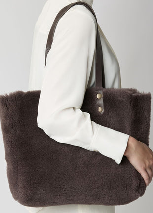 Aya Tasche | Lammwolle Kaffeebohne