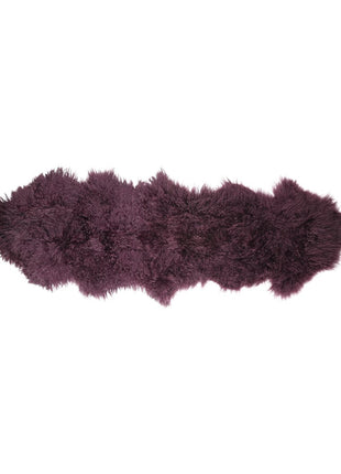 Doppeltes Lammfell | Tibet | 150x55 cm Aubergine