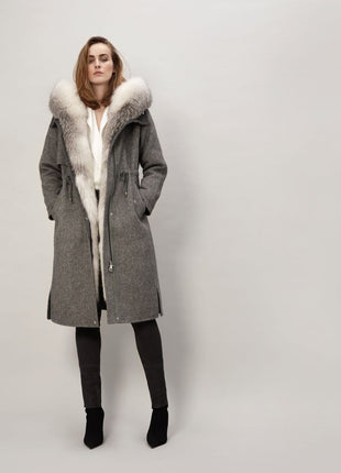 Cille Mantel | Kaschmir, Fuchs Grau/Arctic Marble