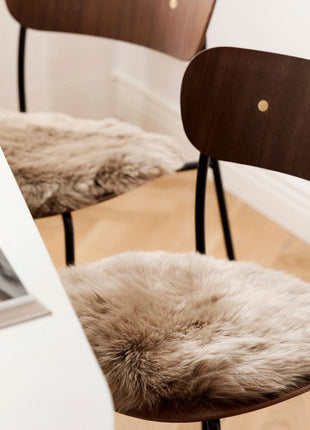 Lammfell Stuhlkissen Premium | Langhaar | Neuseeland | D38 cm Zitrone