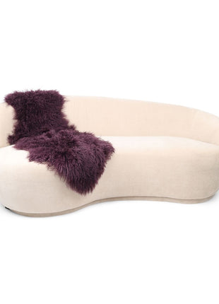 Doppeltes Lammfell | Tibet | 150x55 cm Aubergine