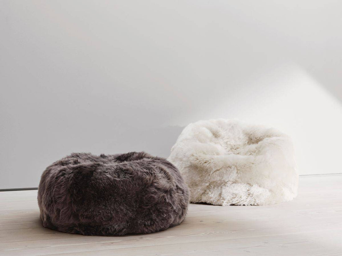 Lammfell Sitzsack Premium | langhaar | Neuseeland | 73x74 cm - Lammfellhaus.de