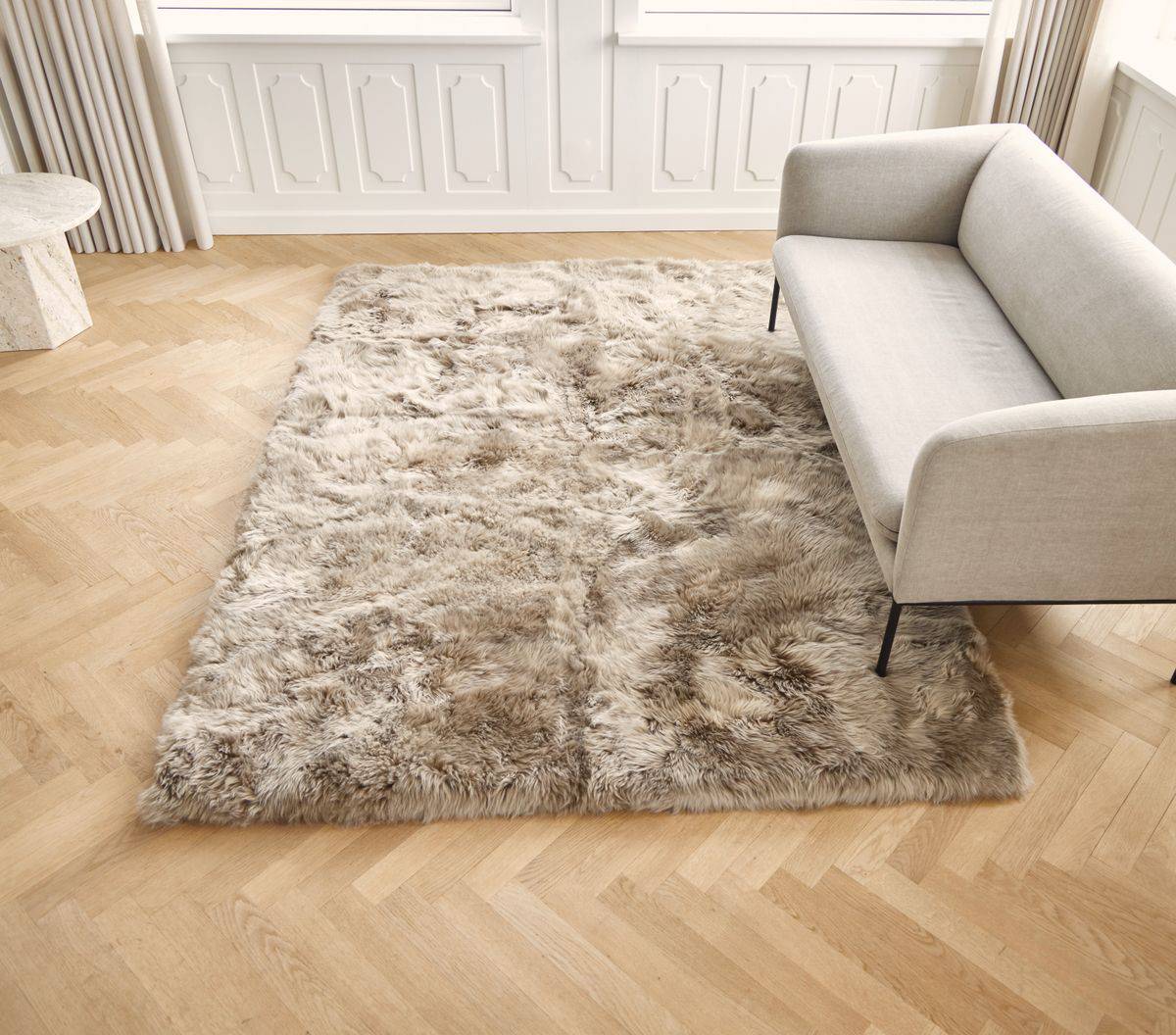 Lammfell Designerteppich Premium | Langhaar | Neuseeland | 250x350 cm - Lammfellhaus.de