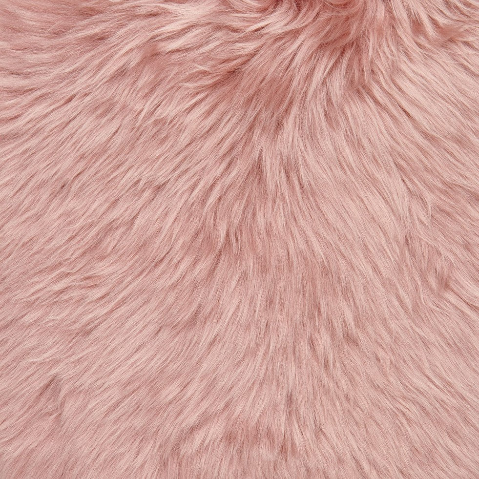 Langhaar Lammfell aus Neuseeland in Rosa