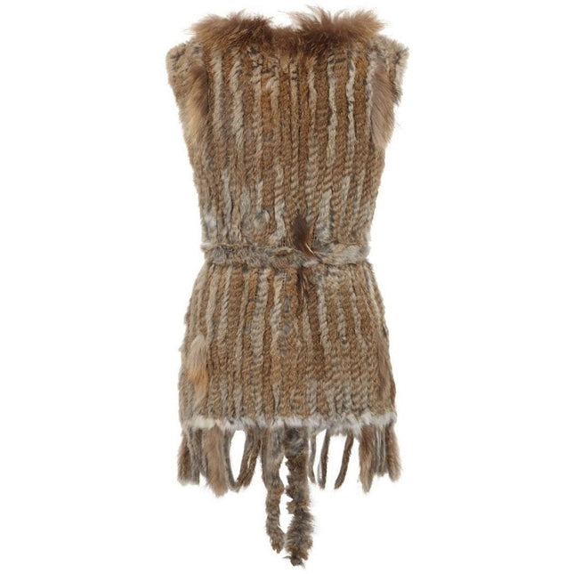 NC Fashion Anna With Tassels Vests Natural Brown
