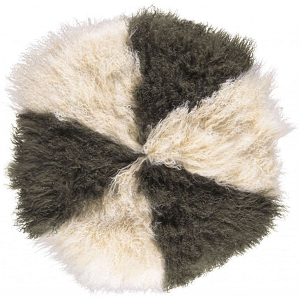NC Living Tibetan Sheepskin Cushion | Cake Collection | Ø62 Cushions Arctic Sunrise/Hedge Green